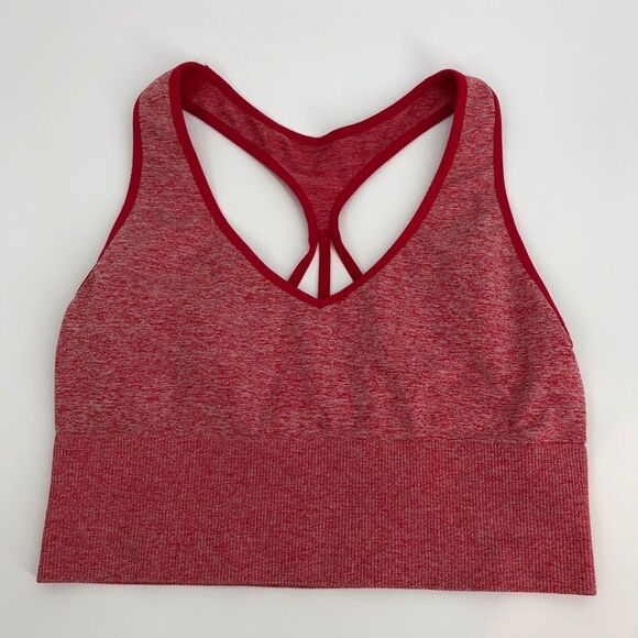 PINK by VS Sport Seamless Lightly Lined Sports Bra Heather Red - Picture 1 of 6